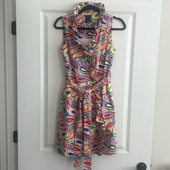 Melly M Riverside Ruffle Printed Wrap Dress Size - 6 - Picture 2 of 16